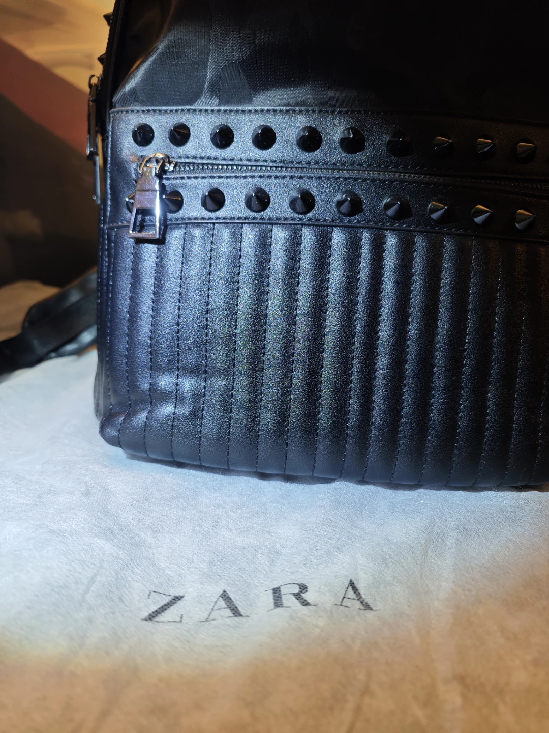 Zara Man Black Studded Backpack - photo 4