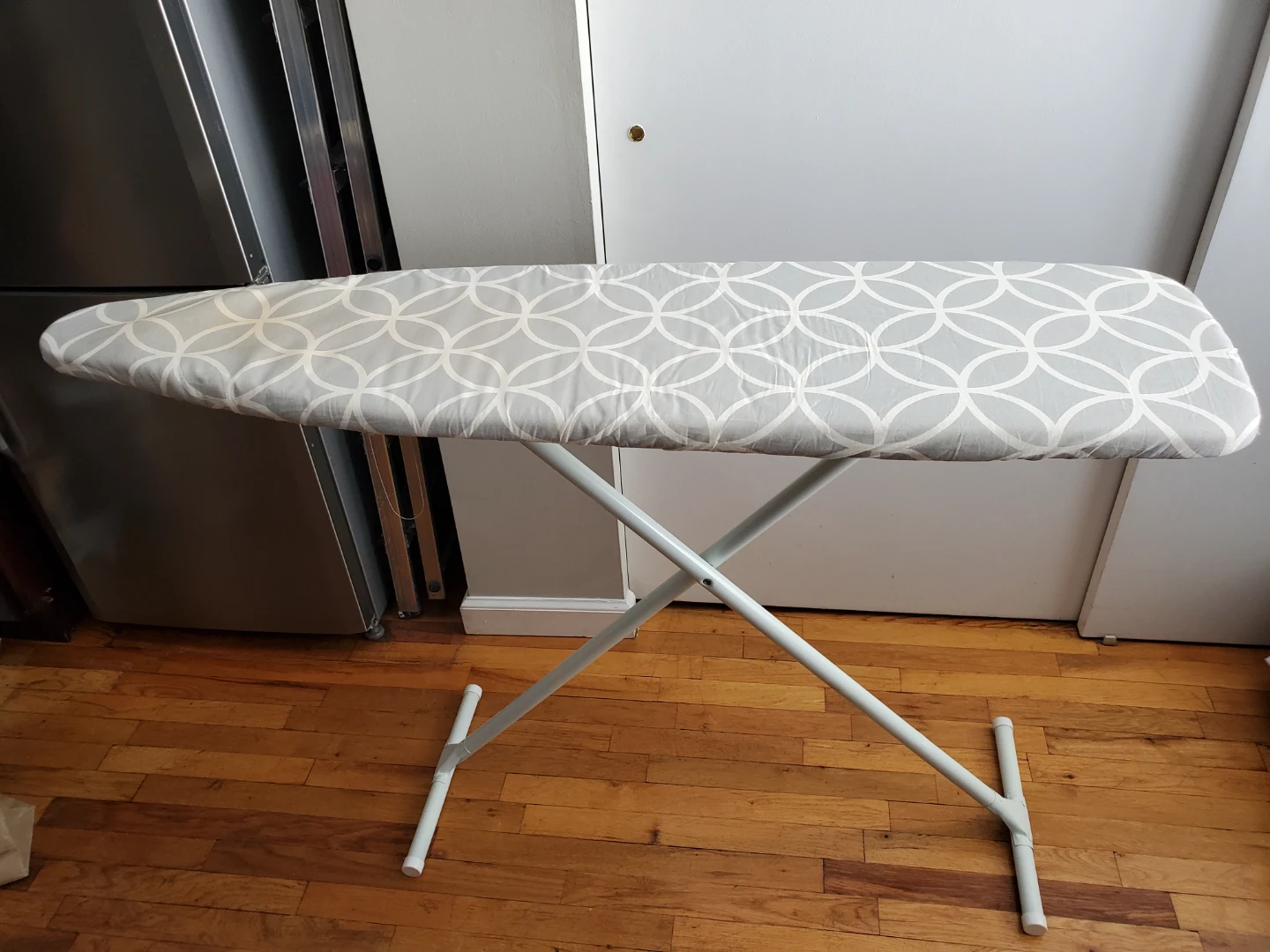 Ironing Board with Gray Geometric Pattern Cover