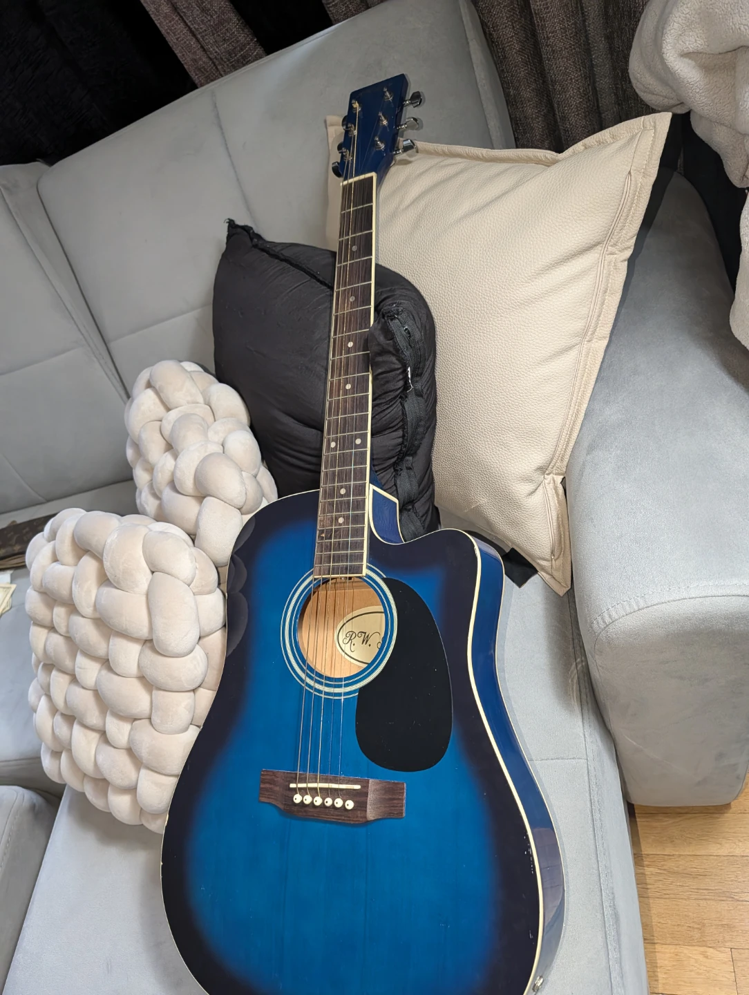 Blue Acoustic Guitar