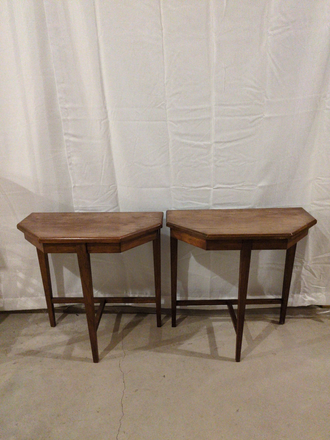 Set of 2 Vintage Hexagonal Side Tables