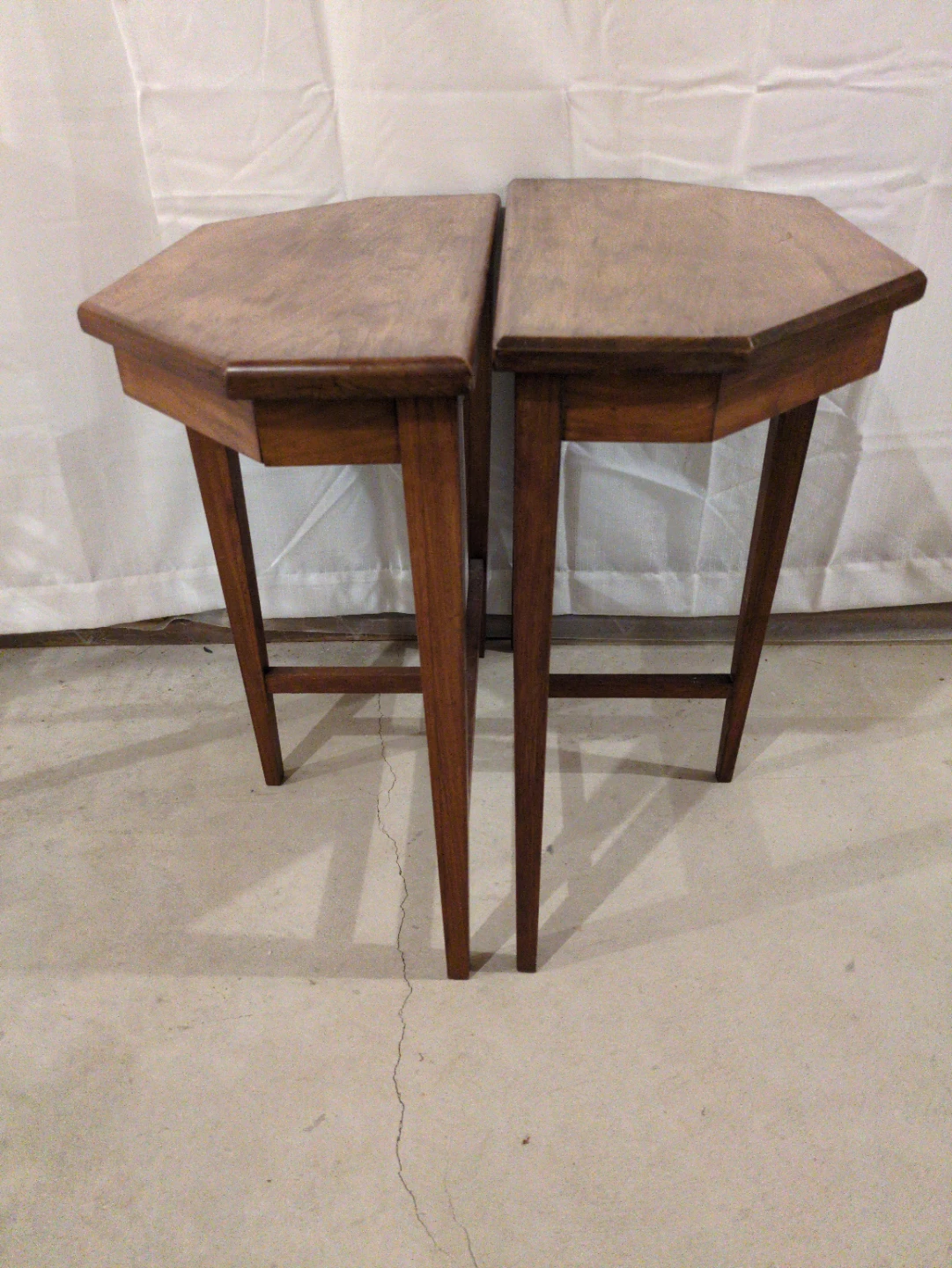 Set of 2 Vintage Hexagonal Side Tables - photo 2