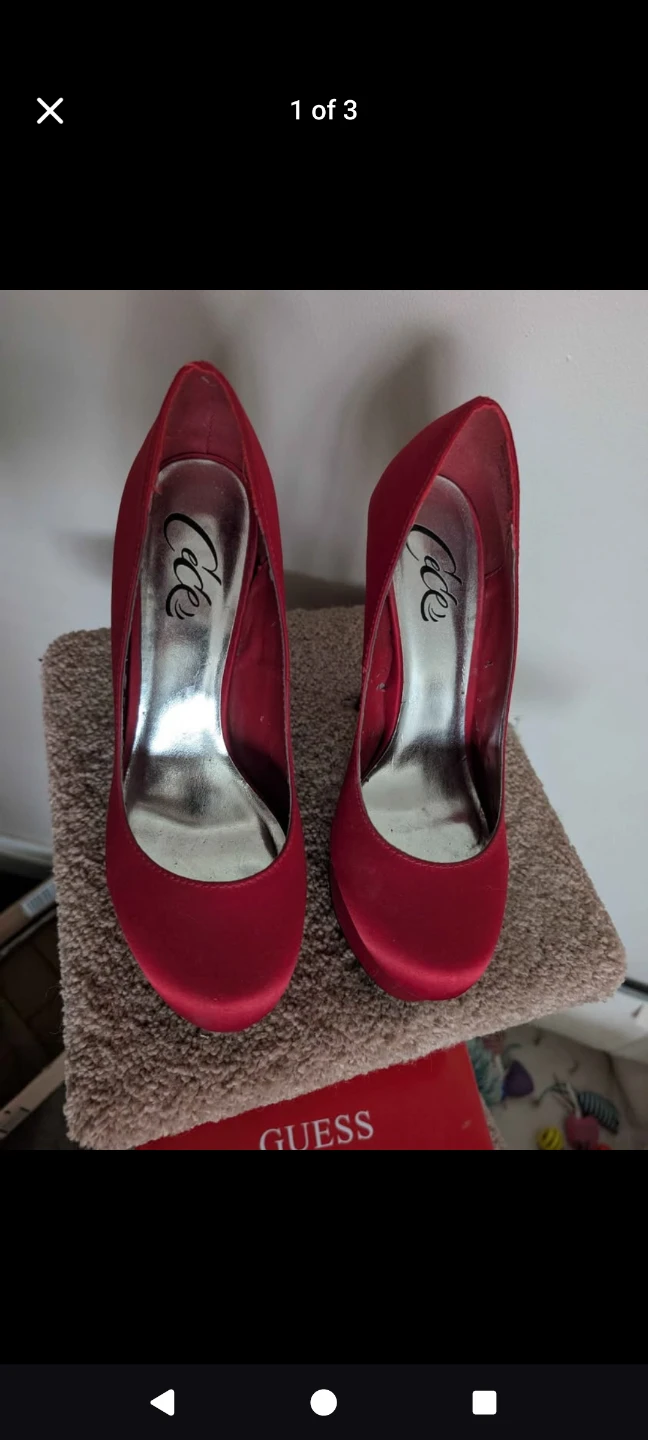Cde Red Satin High Heel Pumps