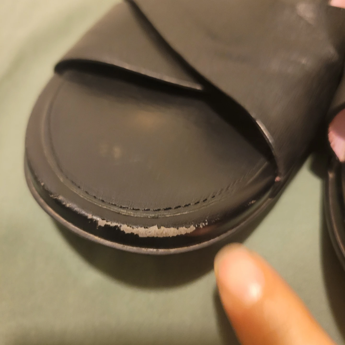 FitFlop Black Leather Criss-Cross Slides W8 - photo 5