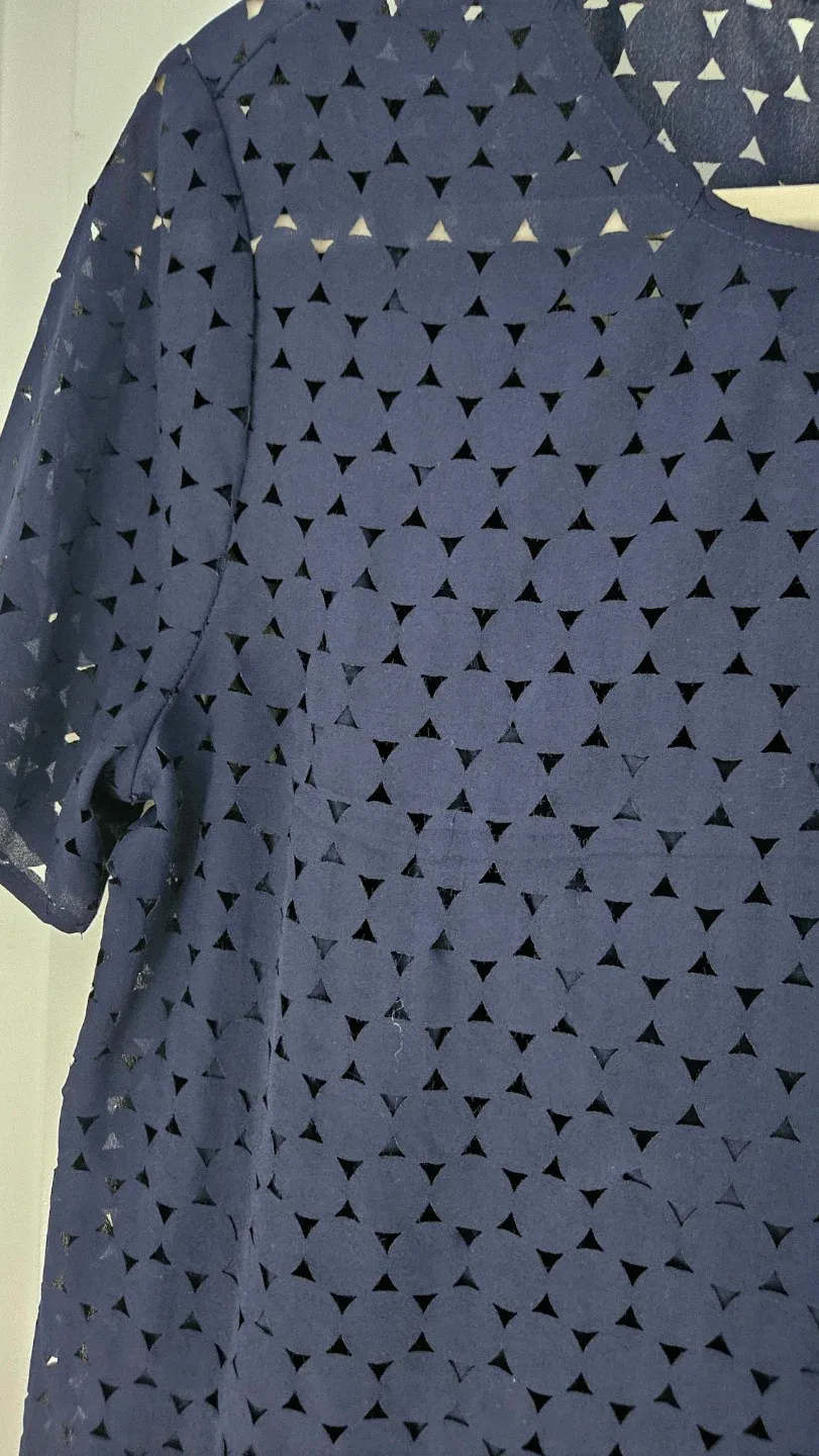 Banana Republic Navy Blue Eyelet Top Size S - photo 5
