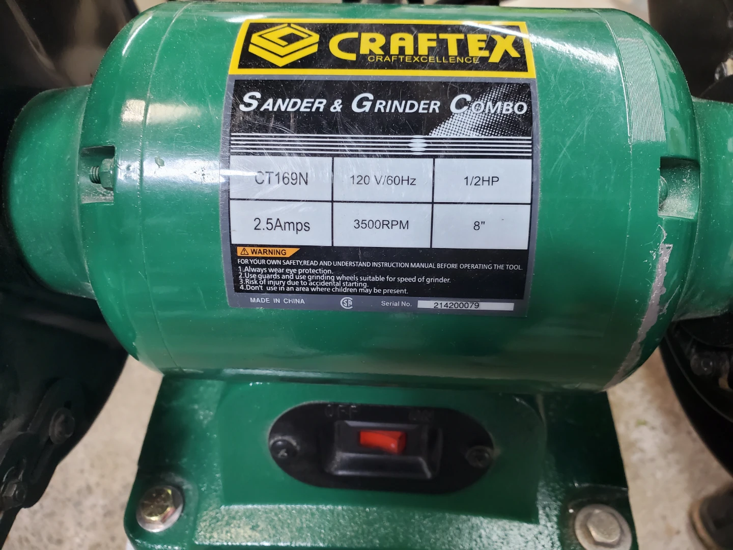 Craftex CT169N Sander & Grinder Combo - photo 3