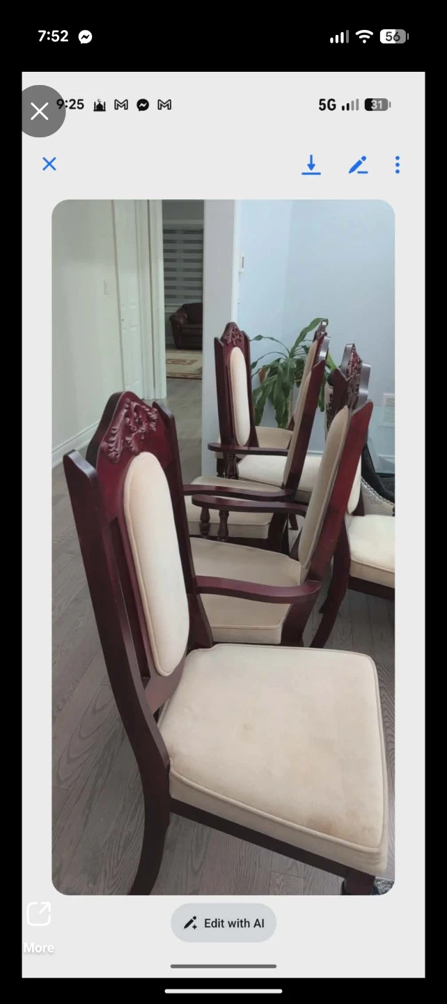 Wooden Dining Table with 6 Chairs - photo 2