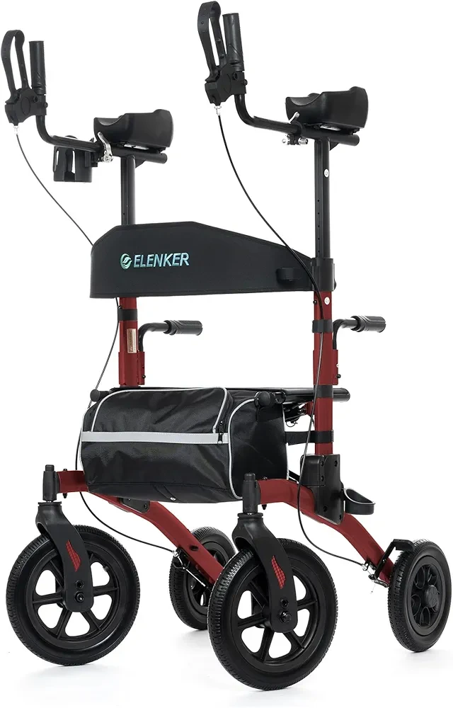 ELENKER Rollator Walker YF-9008E - Red