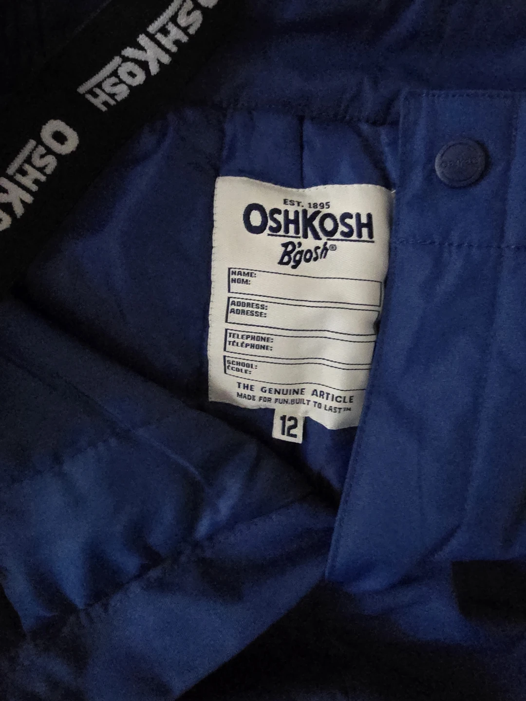 OshKosh B'gosh Kids Blue Snow Pants Size 12 - photo 2