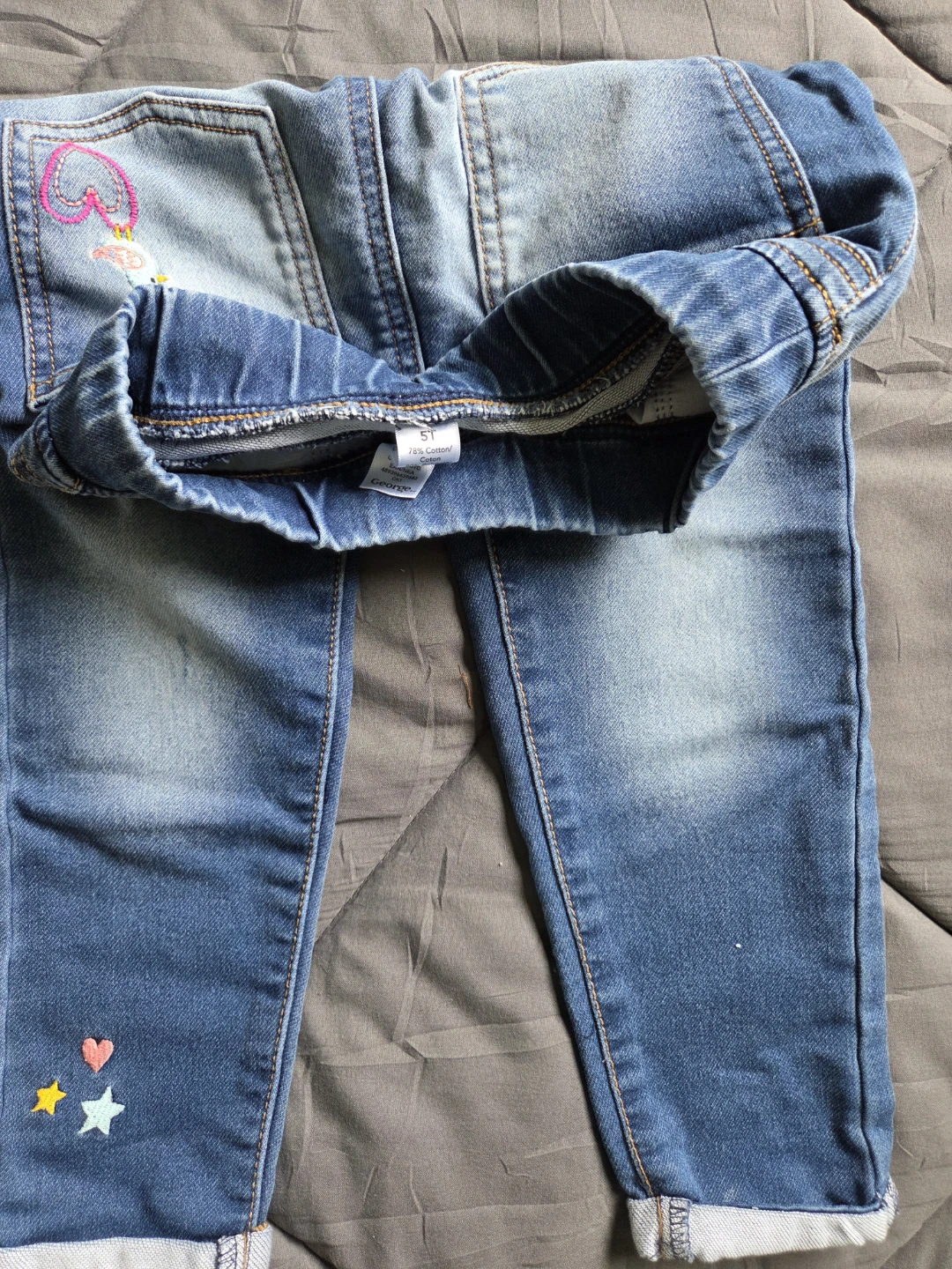 Girls' Jeans Size 5T with Unicorn & Rainbow Appliqués - photo 3
