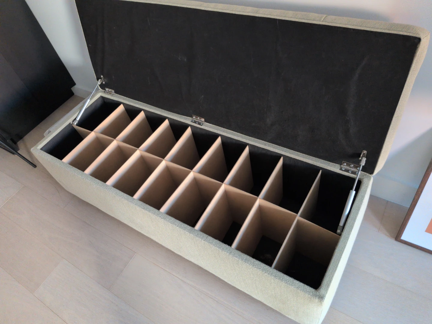Tufted Storage Bench Ottoman with Dividers - photo 2