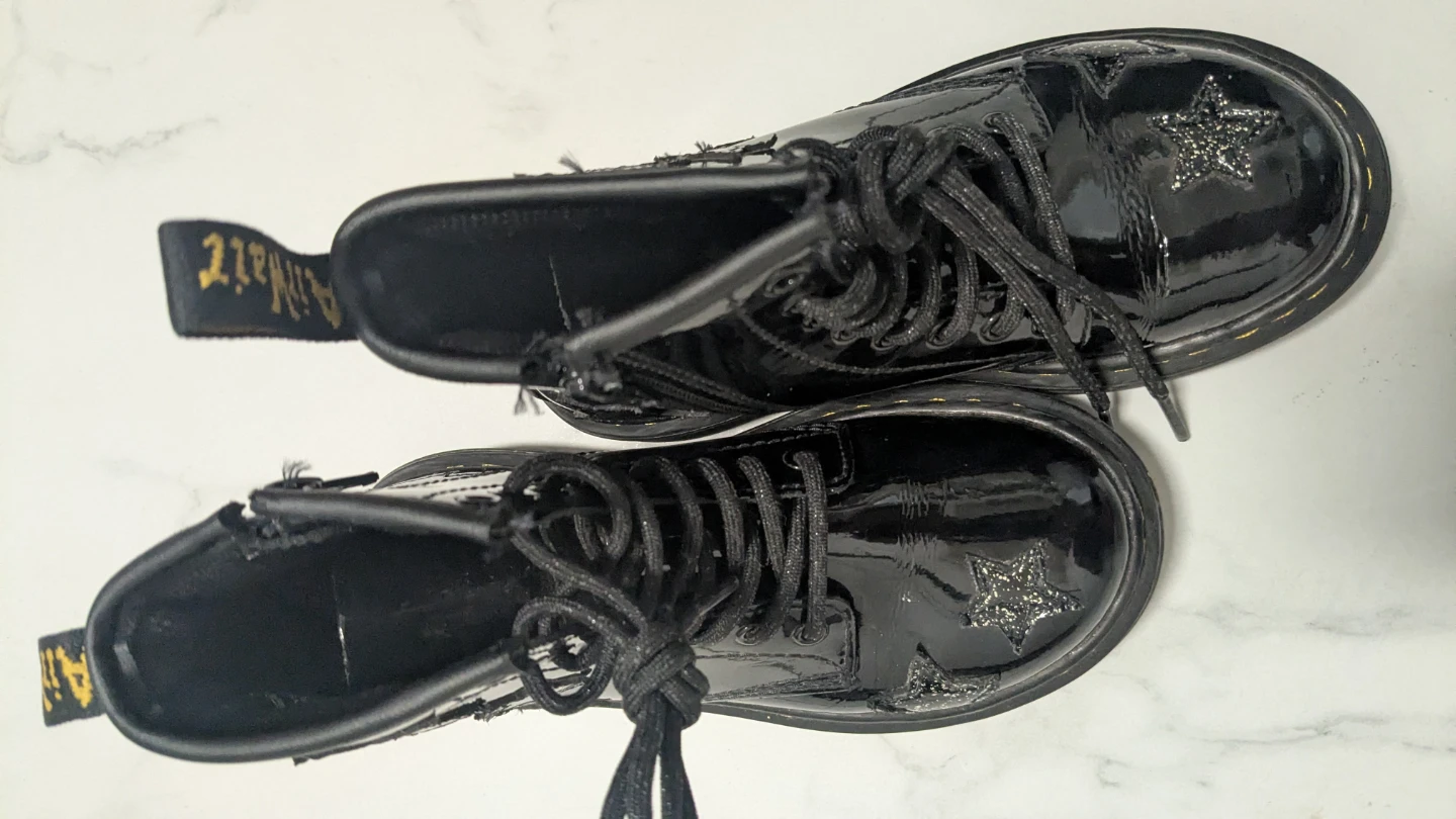 Dr. Martens Kids Black Patent Star Boots 12US - photo 4