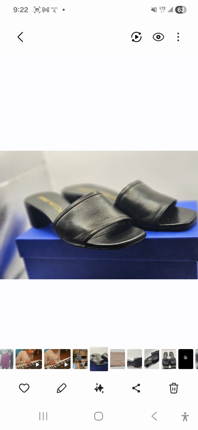 Stuart Weitzman Black Leather Block Heel Slide Sandals - photo 3