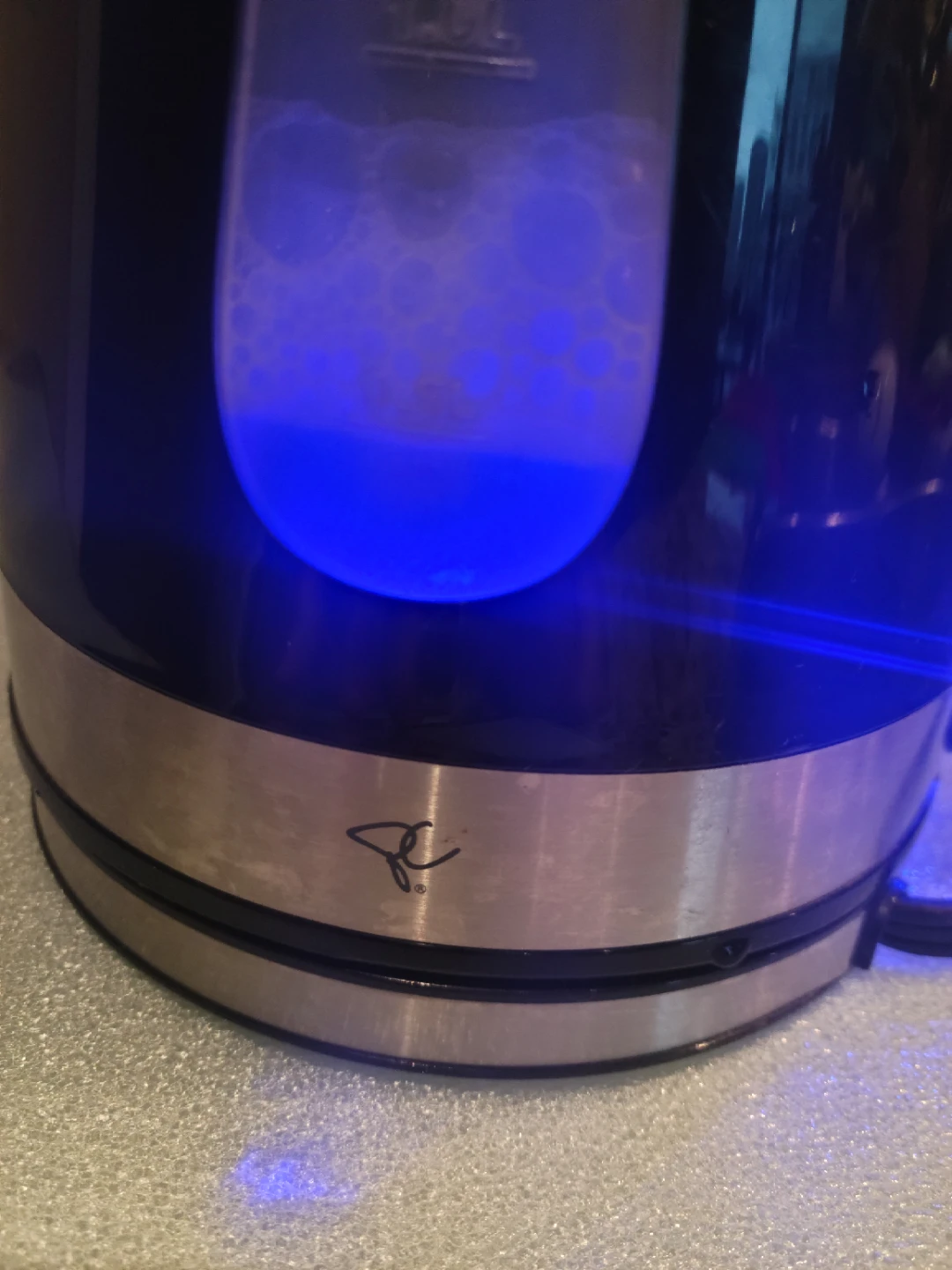 PC Black Electric Kettle with Blue Light