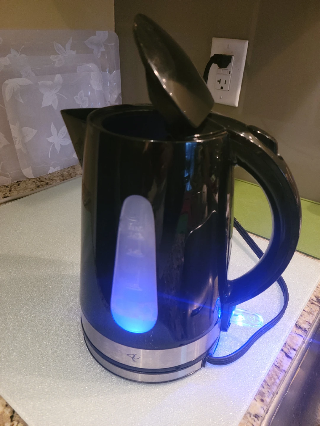 PC Black Electric Kettle with Blue Light - photo 2
