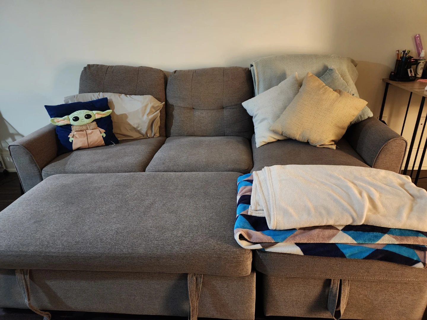 Grey Sectional Sofa with storage