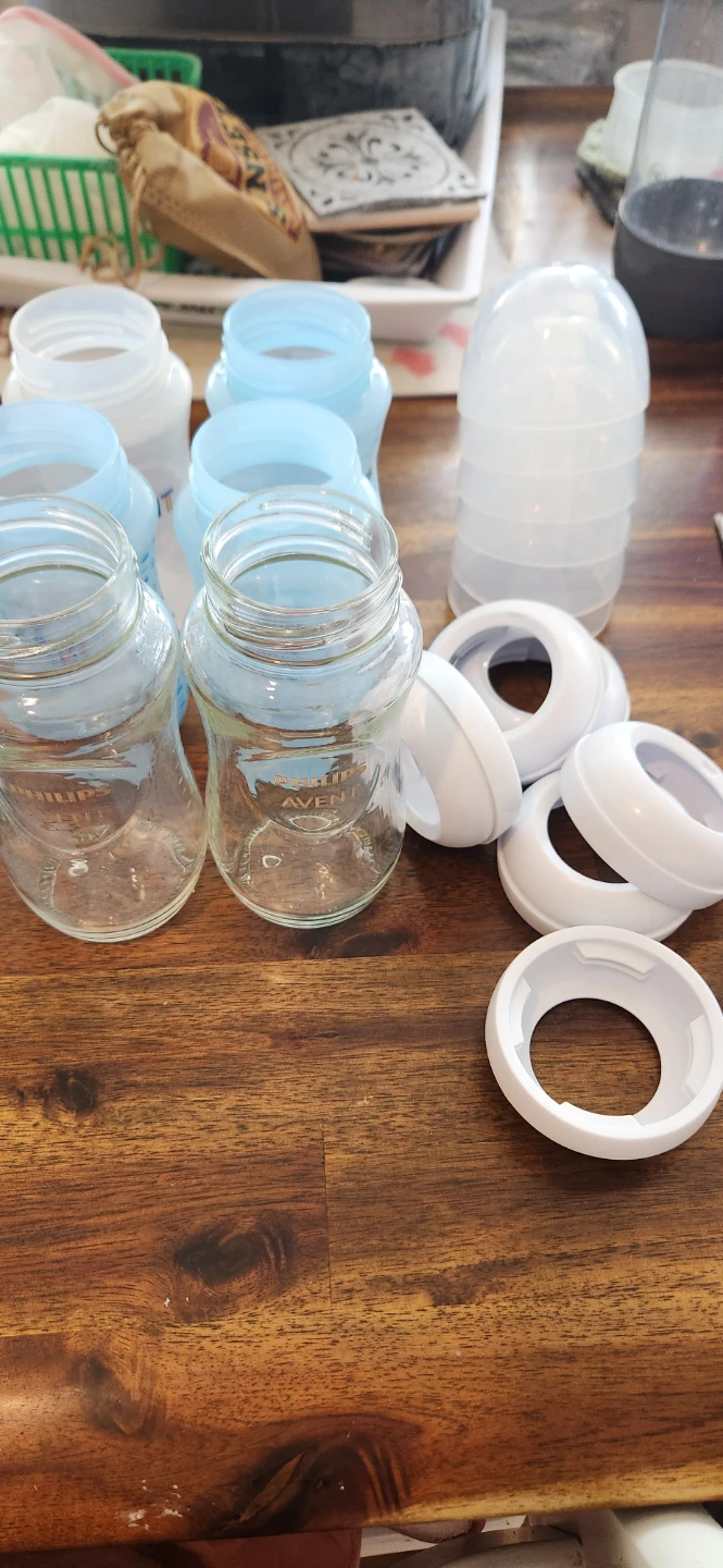 Set of 6 Philips Avent Glass and Plastic Baby Bottle