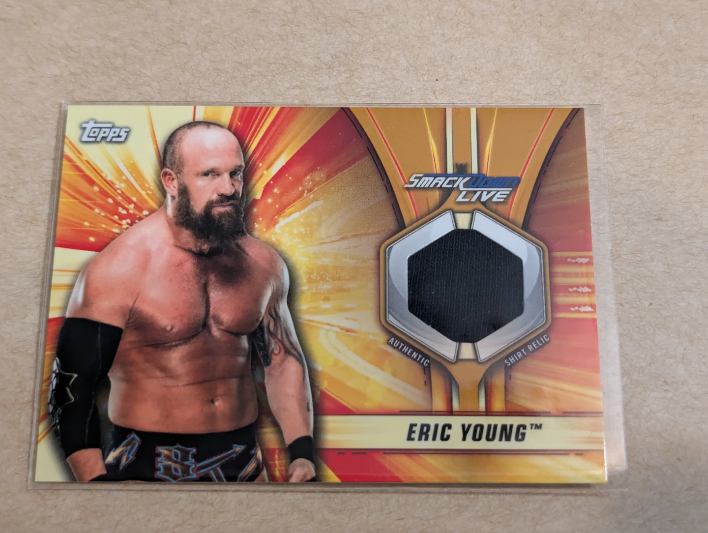 Topps WWE SmackDown Live Eric Young Worn Shirt Relic Card