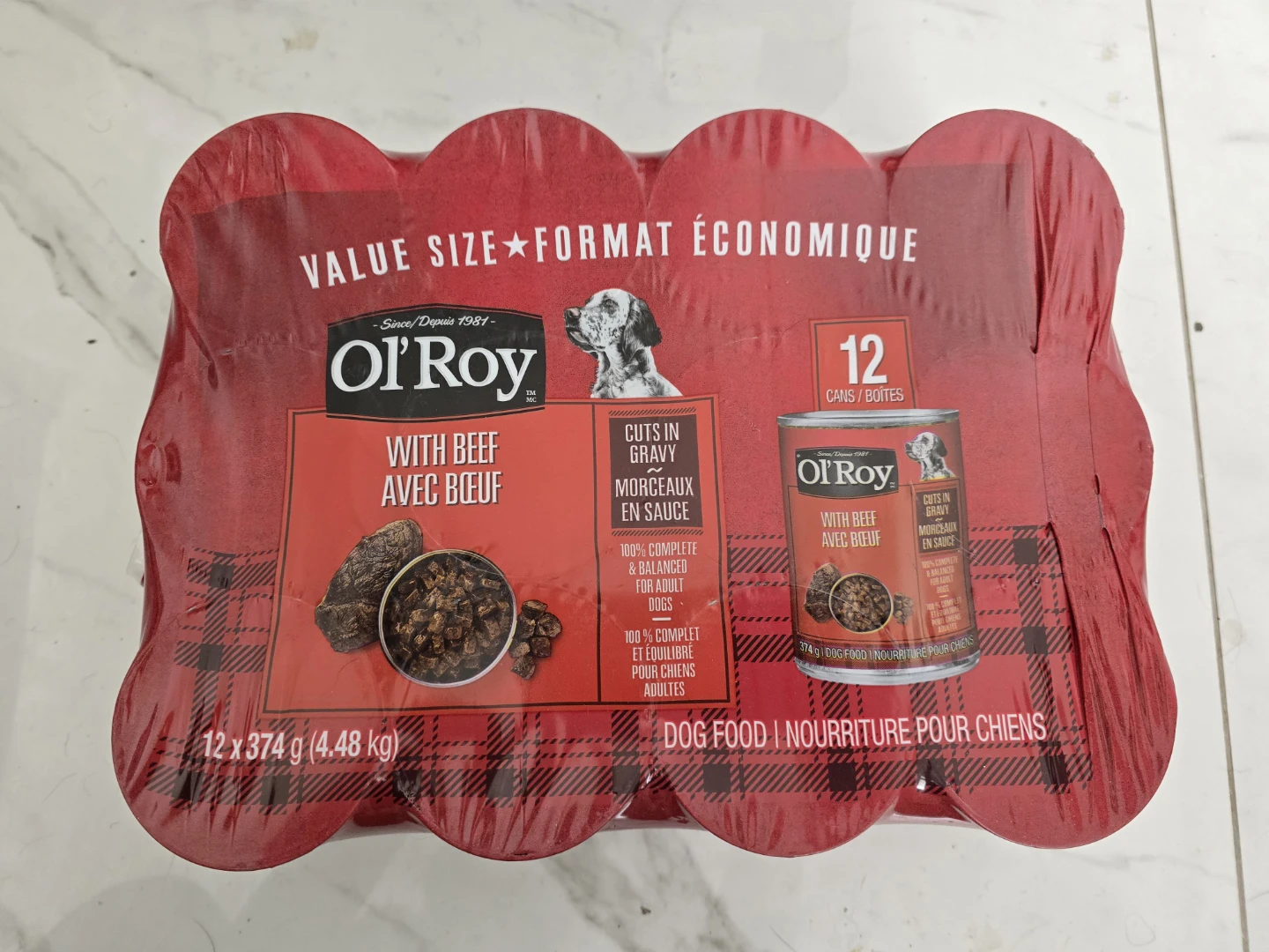 Ol' Roy Dog Food with Beef Cuts in Gravy (12 x 374g)