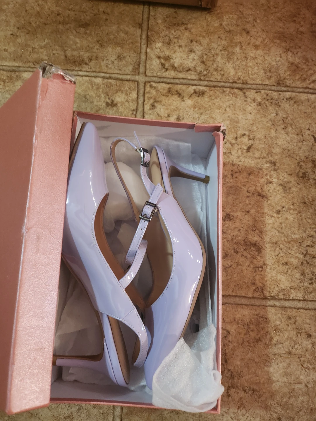 Lavender Grad Gown and Matching Patent Slingback Heels - photo 5