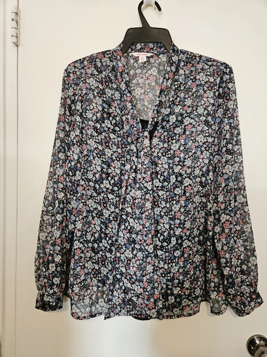 Joe Fresh Women's Floral Print Sheer Blouse