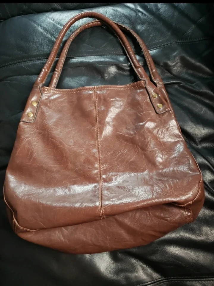 Brown Faux Leather Shoulder Bag - photo 2