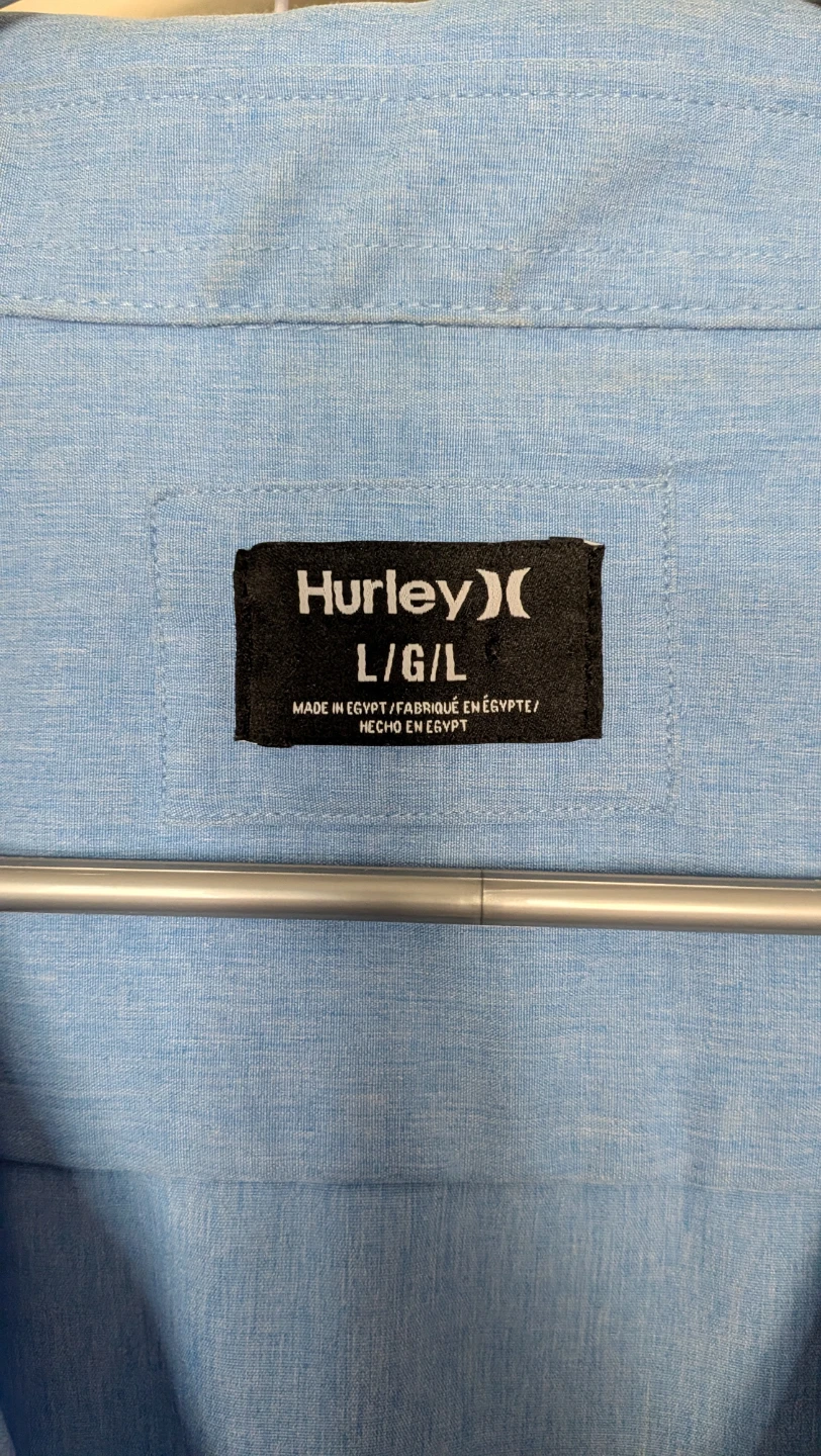 Hurley Men's Blue Short Sleeve Button-Up Shirt Size L - photo 2