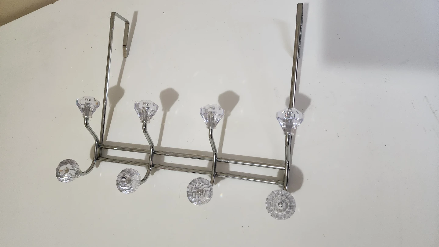 Over-the-Door Hook Rack with Crystal Accents