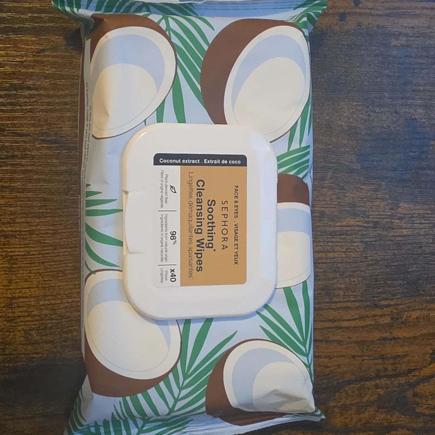 Sephora Soothing Cleansing Wipes with Coconut Extract (40 Count)