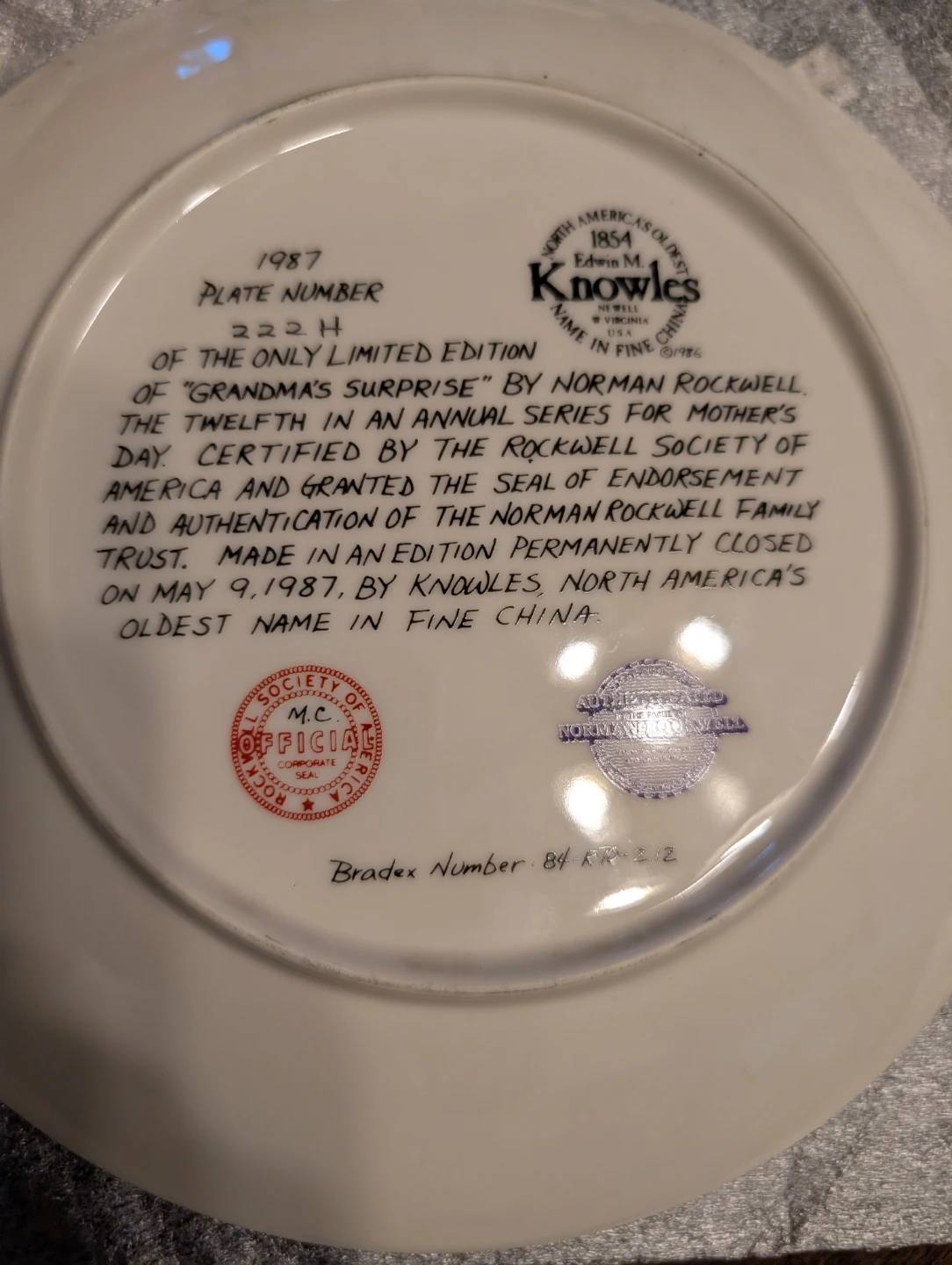 Norman Rockwell Collection Mother's Day Plate - photo 2