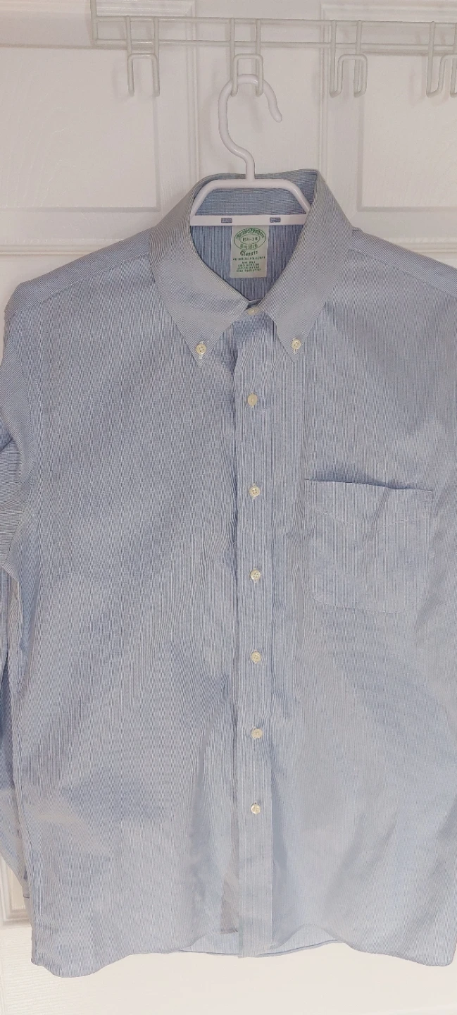 Brooks Brothers Blue and White Pattern Shirt - 15 1/2 x 34