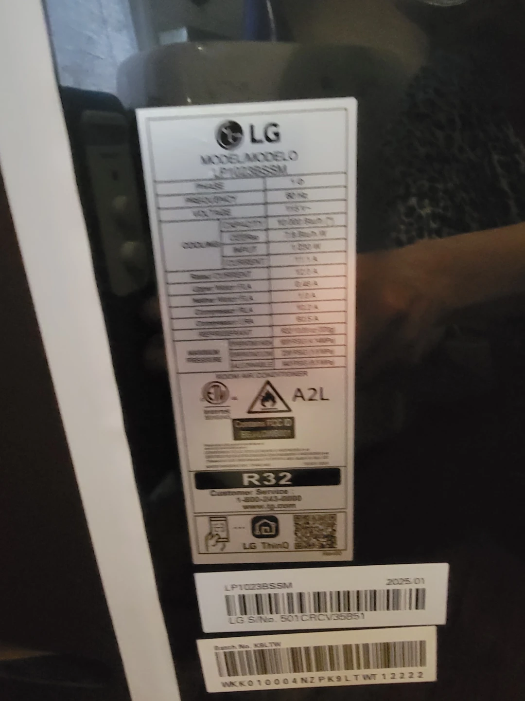 LG Portable Air Conditioner LP1023BSSM - photo 4