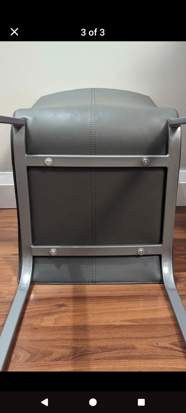 Grey Faux Leather Dining Chair - photo 2