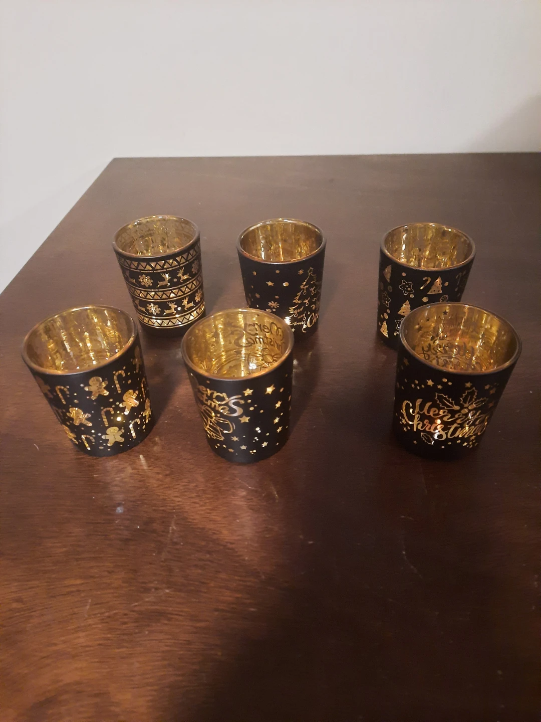 Set of 6 Christmas Themed Tealight Holders