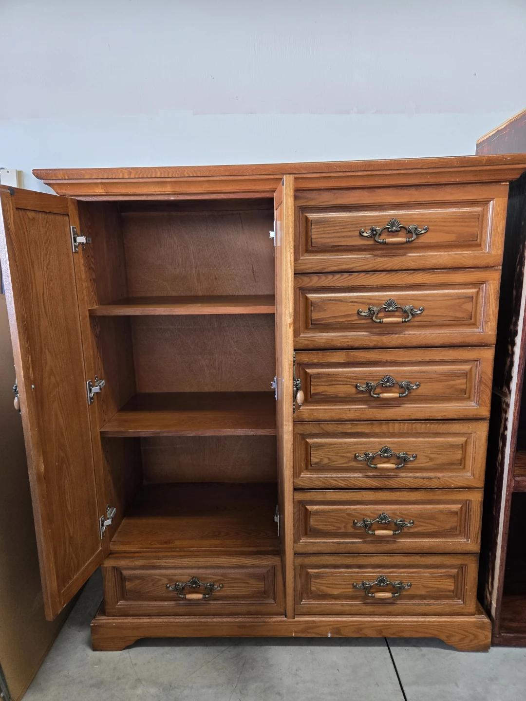 Vintage Wooden Armoire with Drawers - photo 2