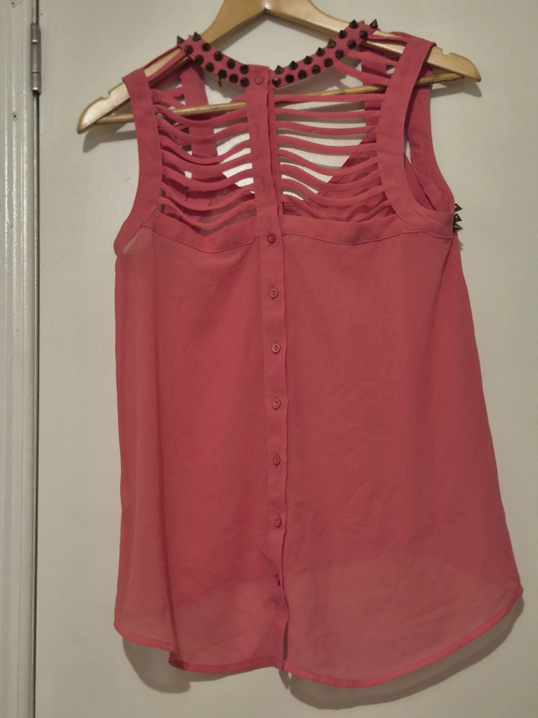 Pink Sleeveless Studded Top - photo 2