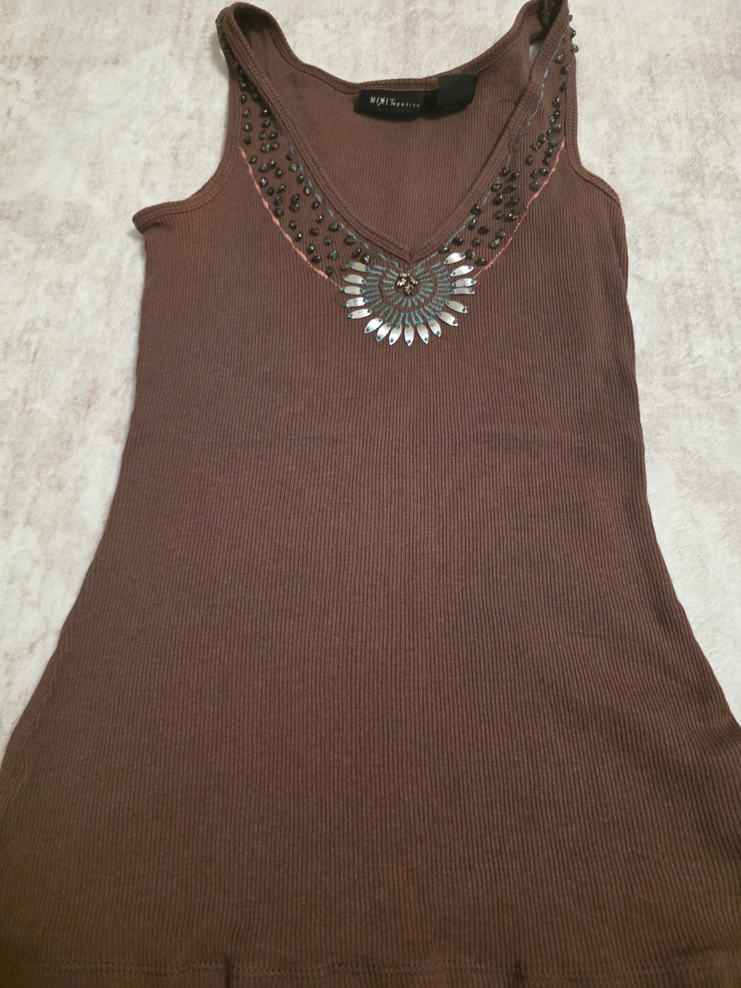 Mix it petite embellished Ribbed Tank Top