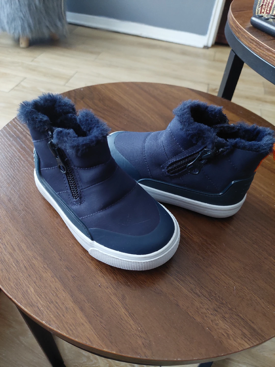 Kids' Navy Blue Winter Boots with Fur Lining