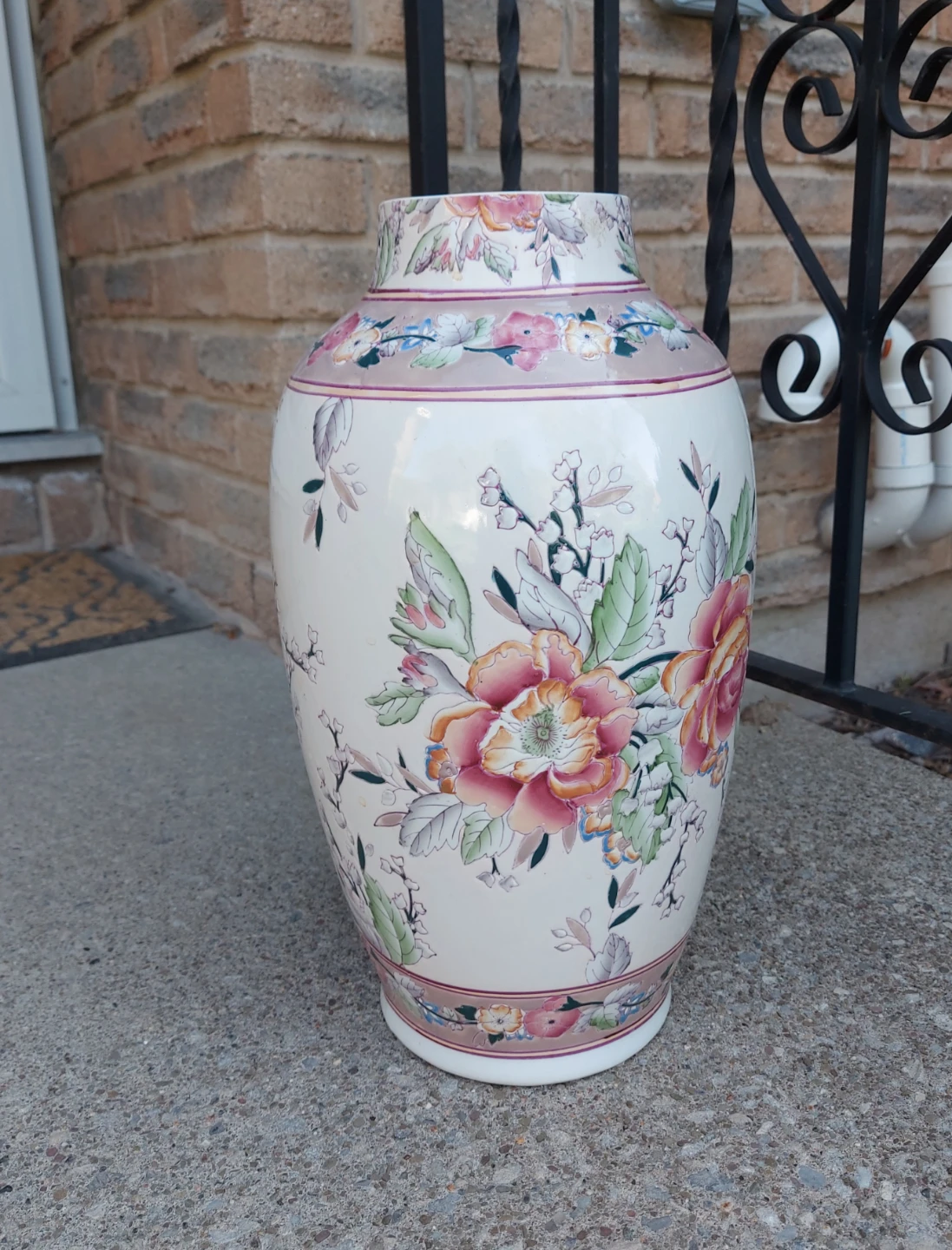 Large Floral Ceramic Vase