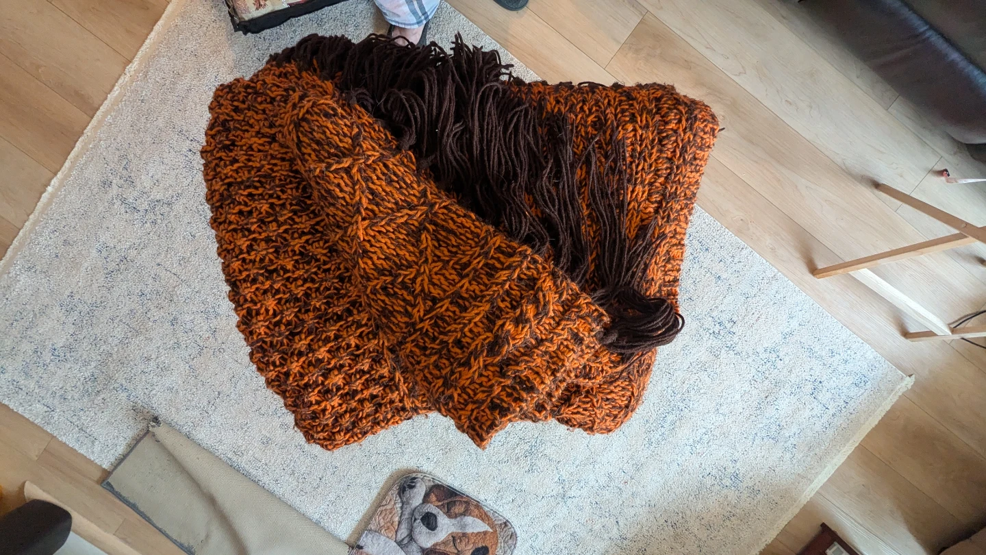 Hand-Knitted Chunky Afghan