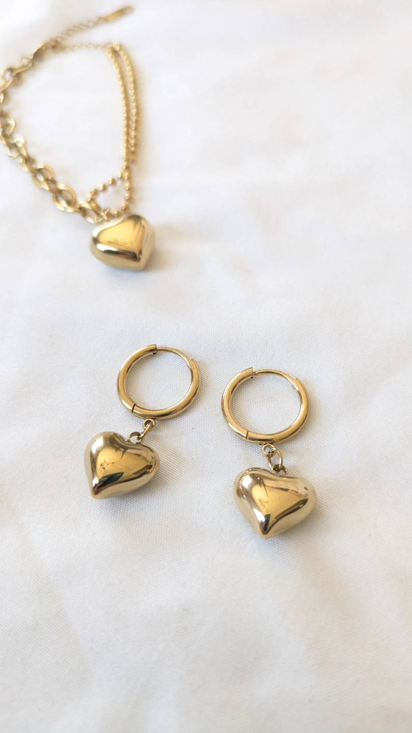 Chunky Heart 18k gold plated 4-piece Tarnish-free Jewelry set 🌷 - photo 5