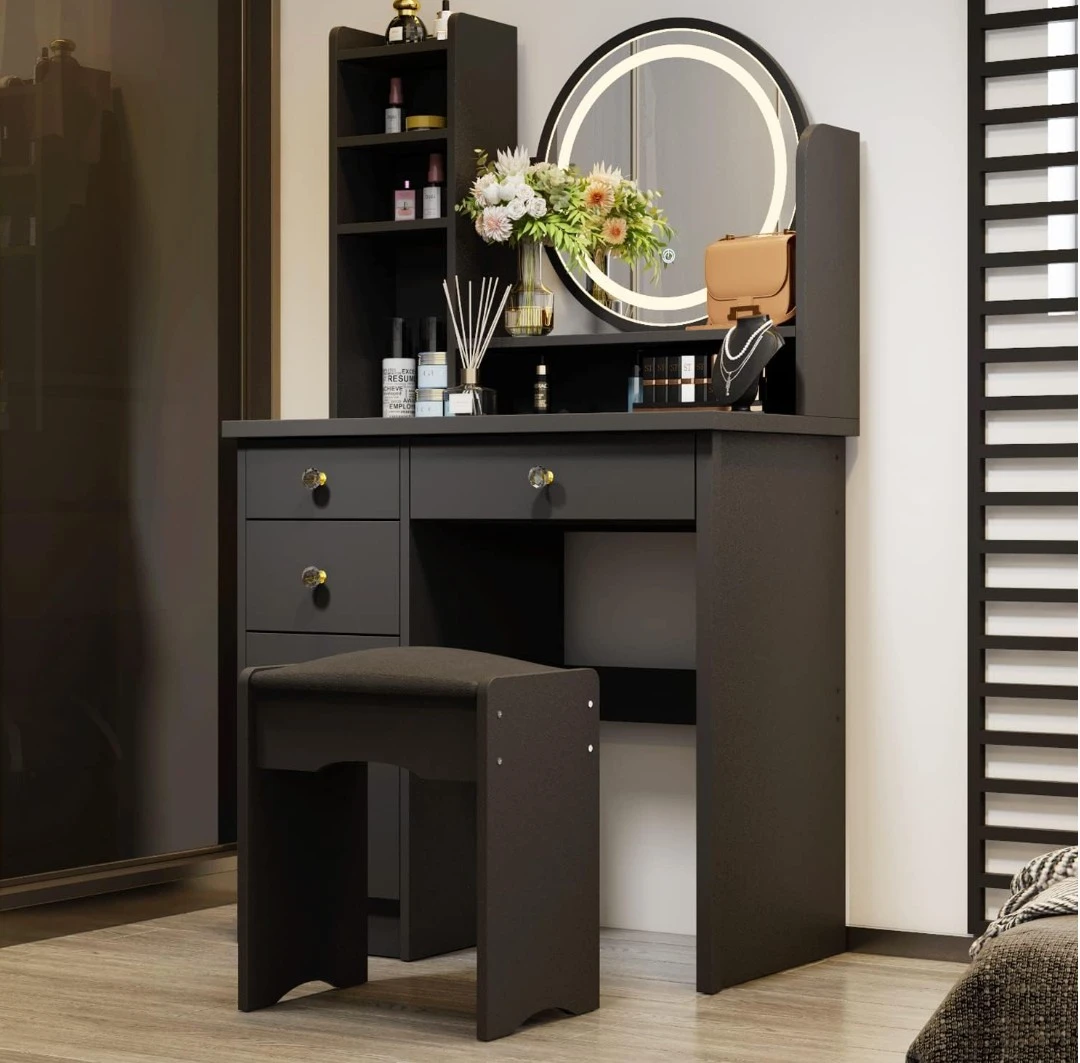 Brand new Black vanity LED mirror stool missing one piece - photo 2