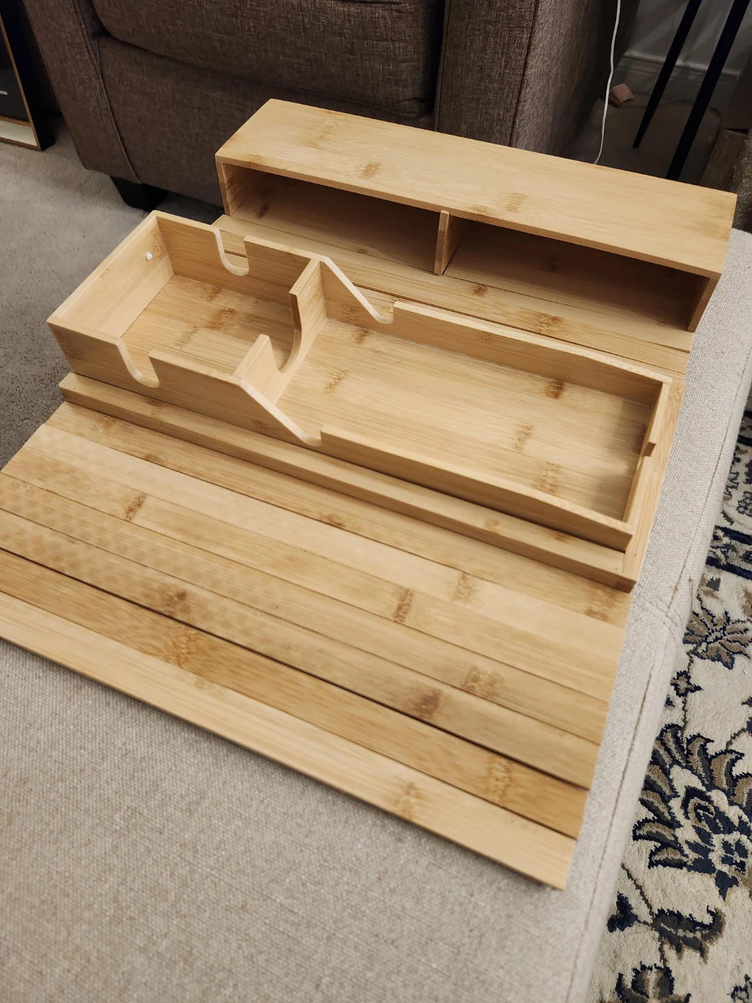 Bamboo Couch Tray Organizer - photo 2