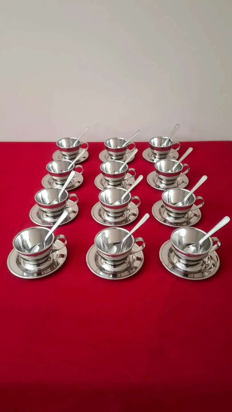 Vintage Italian Nanni P&B Stainless Steel Espresso Set - photo 4