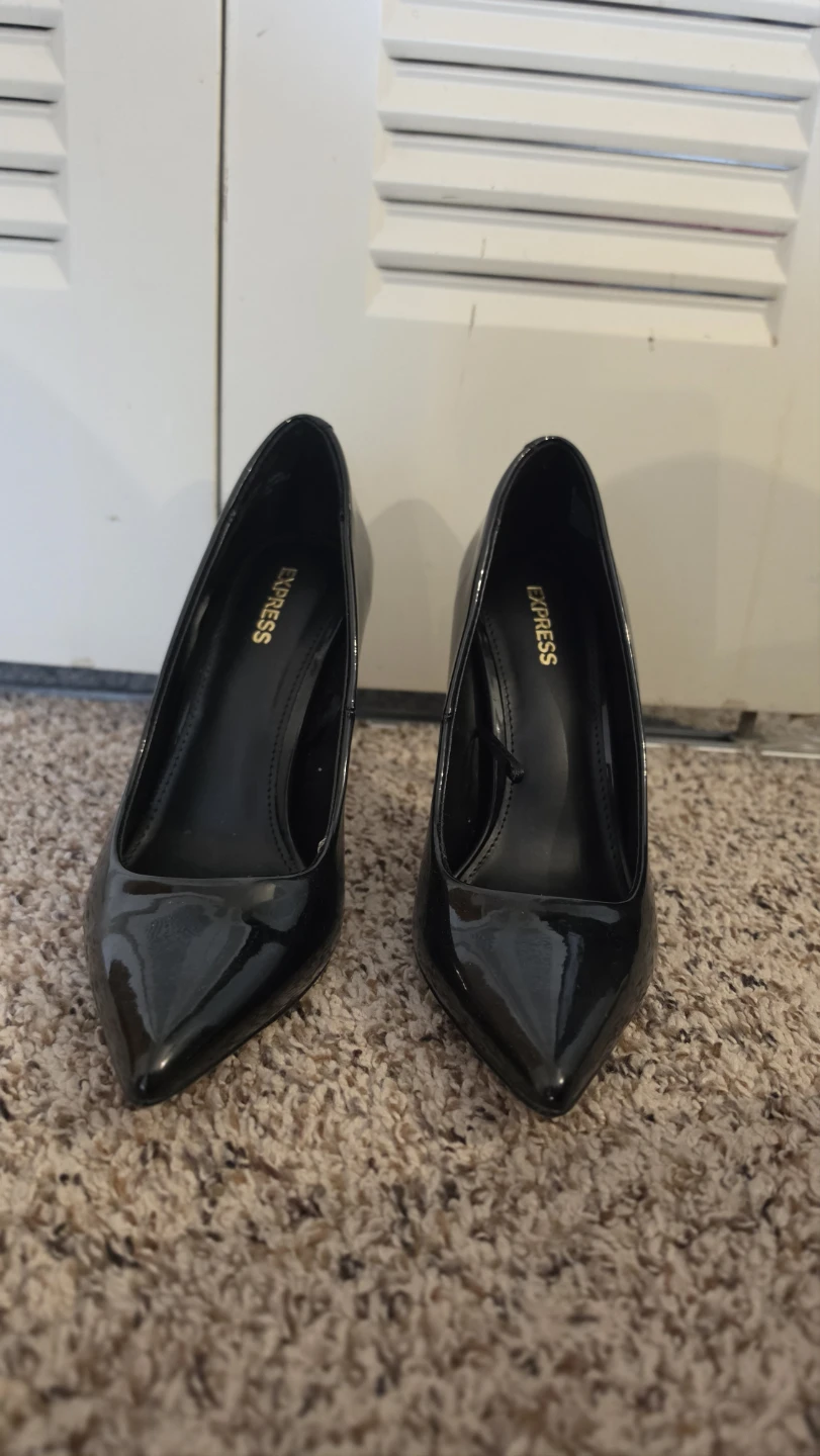 Express Black Patent Pointed Toe Heels - photo 3
