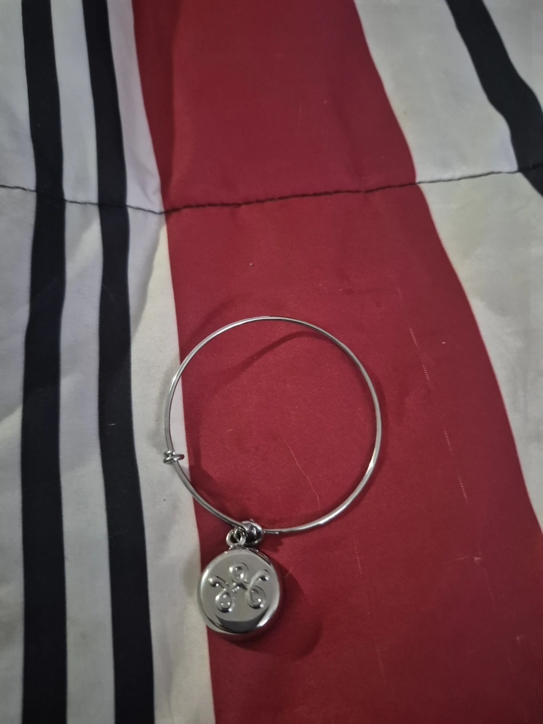 INVISAWear Silver Tone Charm Bangle Bracelet