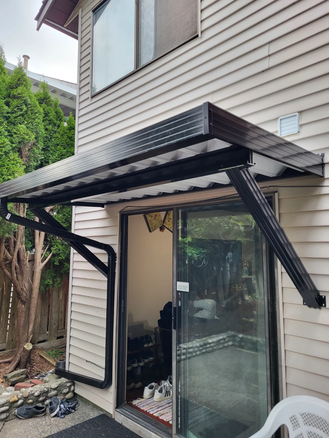 Black Metal Door Awning