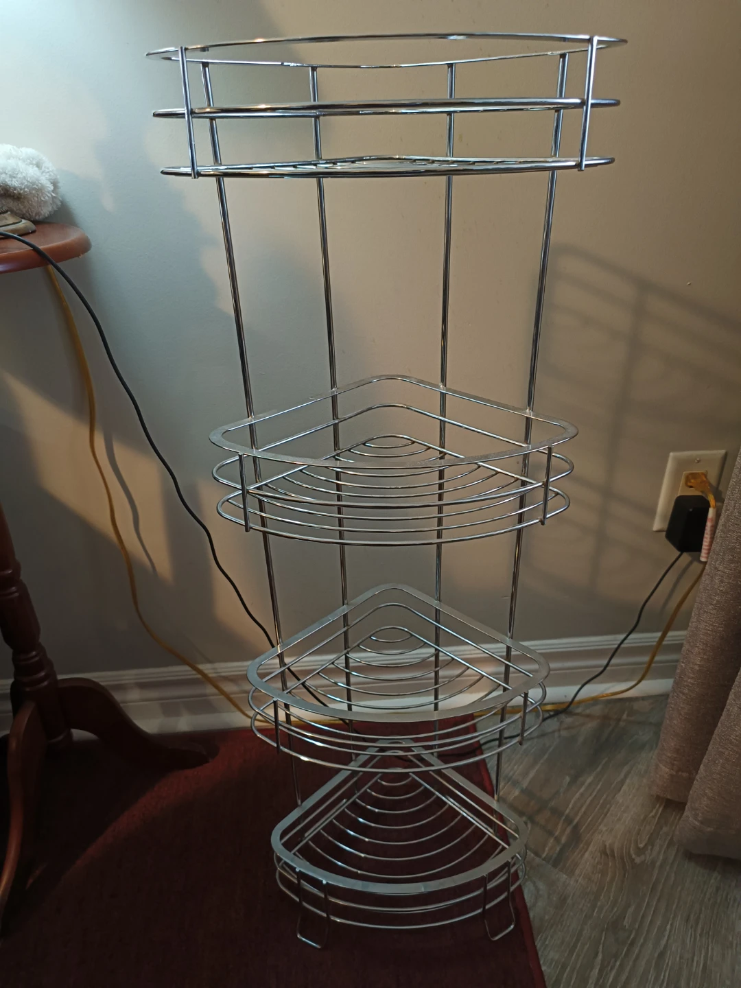 Chrome Corner Shelf Unit