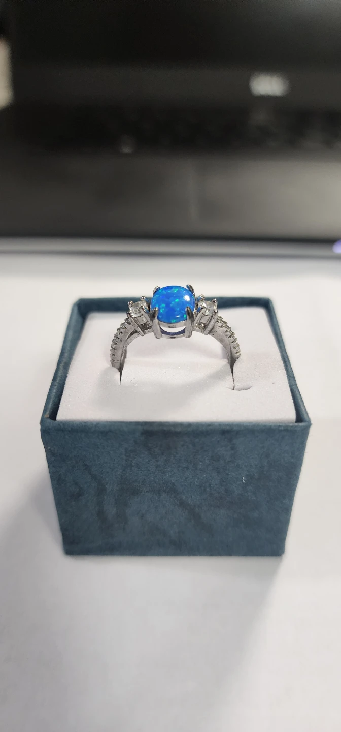 Blue Opal Accent Ring - photo 2