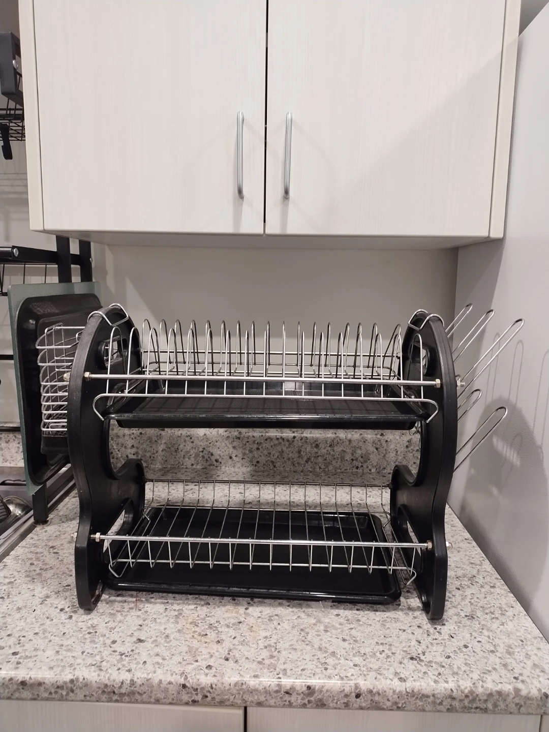 Two-Tier Dish Rack with Drip Trays