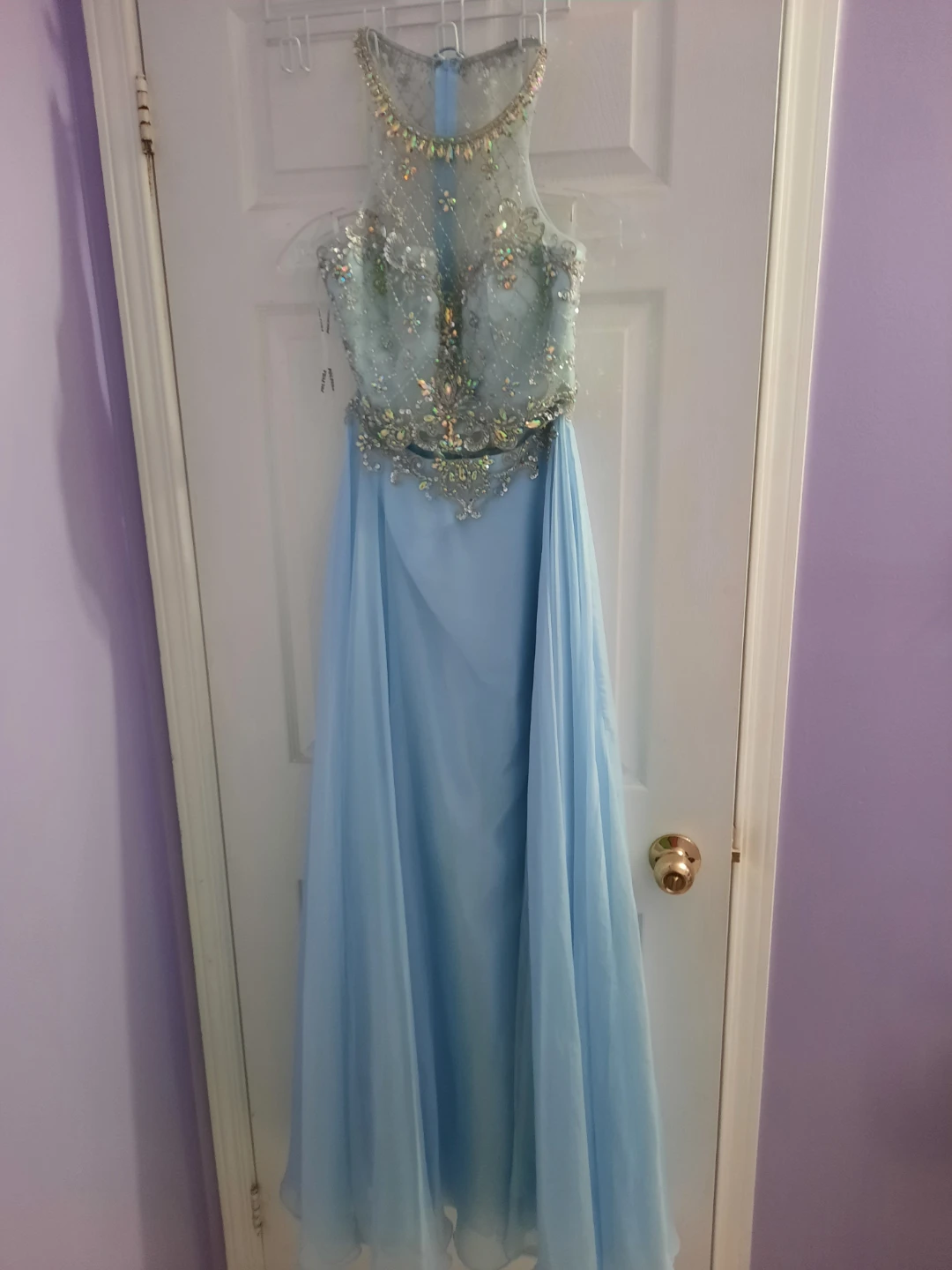 Light Blue Beaded Two-Piece  Dress - photo 2